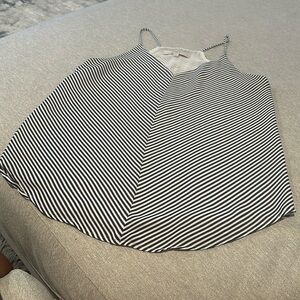 LOFT Black and White Striped Cami Blouse Size XSP